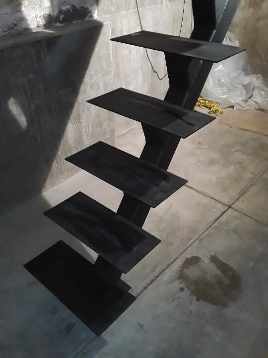 Custom fabricated steel spiral staircase, alternate angle